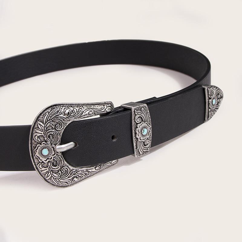 Korean Style Womens Faux Leather Belt With Alloy Buckle For Chic Office Look