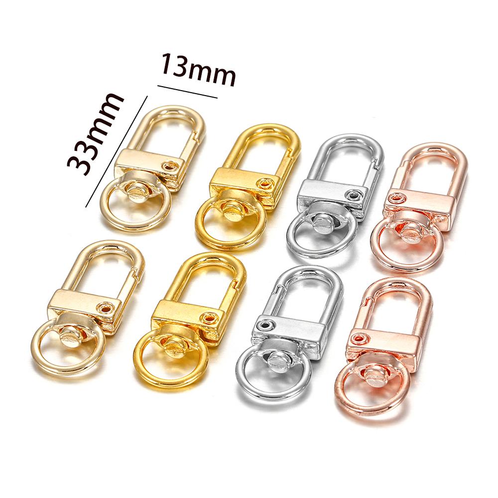 10pcs/Lot 13x33mm Snap Lobster Clasps Hooks for DIY Jewelry Making Keychain Bag Clasp Keyring Accessories Supplies