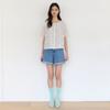 Flower Embroidery Full Open Blouse T264mbl231w