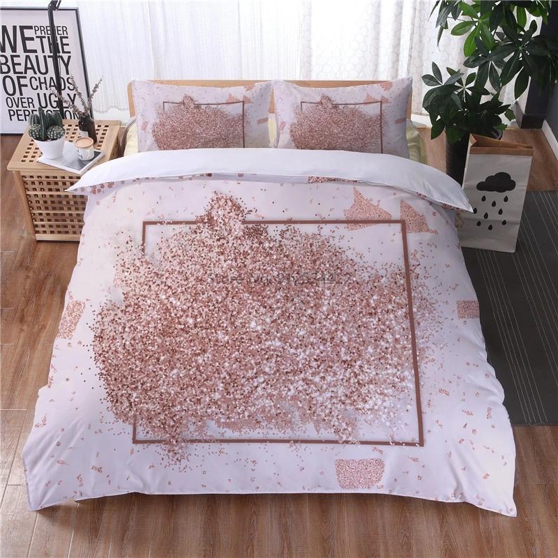 Black White Geometric 3d Bedding Sets Marble Digital Printing Duvet Cover Set with Pillowcase Home Textile Europe Australia Size