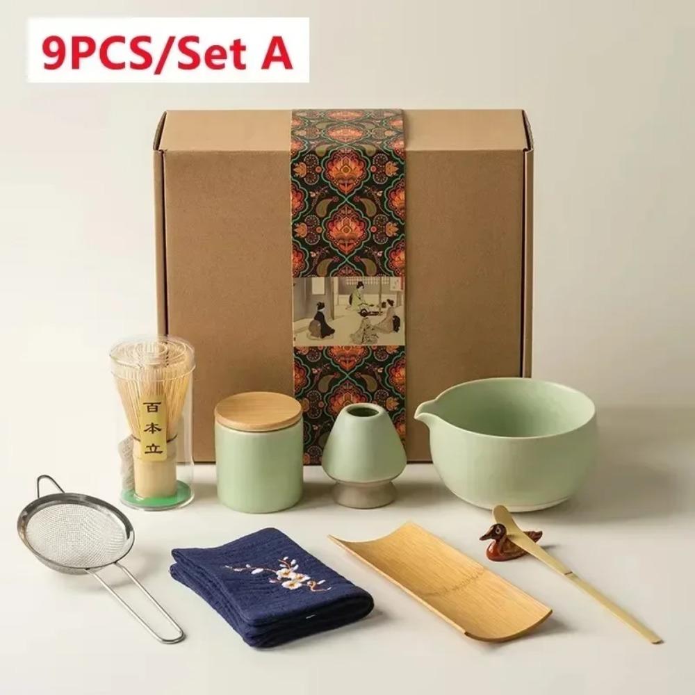 4Pcs 7 Pcs/set Japanese Matcha Blender Set Bamboo Whisk Matcha Brush Teaspoon Kiln Tea Set Beverage Shop Tea-Making Tools