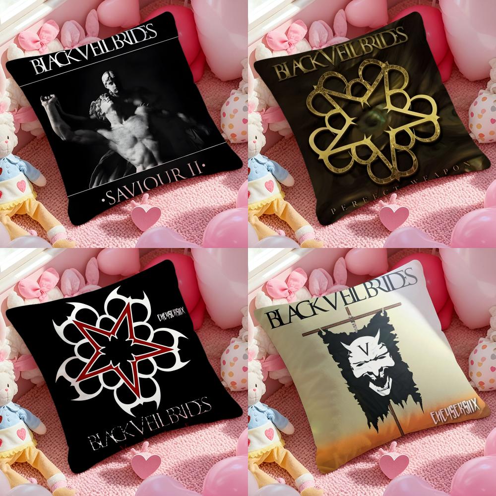 Black V-Veil B-Brides Band Cushion Cover Pattern Printed Pillowcase for Living Room Sofa Cushion Cover & Bedroom Decor