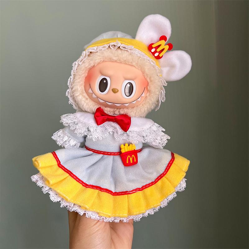 Mini Doll'S Clothes Outfit Accessories For Plush Vinyl Labubu Doll Cotton Doll Replacement Suit Only Clothing For Kids Gift