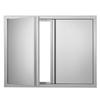 BBQ Access Door, 787x609 Mm Double Outdoor Kitchen Door, Stainless Steel Flush Mount Door, Wall Vertical Door with Recessed Handles