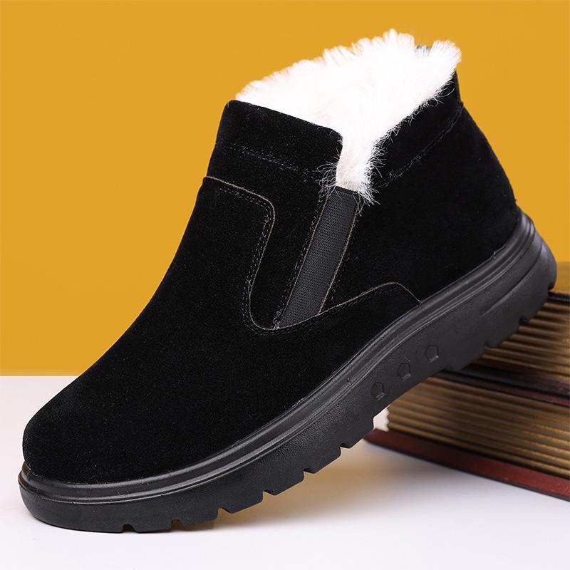Men's Winter Boots: Fleece-Lined, Non-Slip, Wear-Resistant Slip-Ons for Outdoor Use and Cold Protection