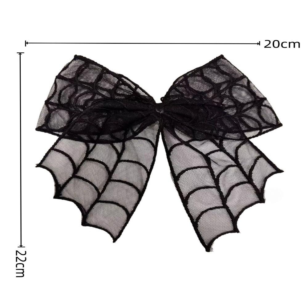 Lace Tulle Veil Hair Clips Bat Embroidery Gothic Style Halloween Hairpins Mesh Bow Christmas Tree Bow Hair Clips
