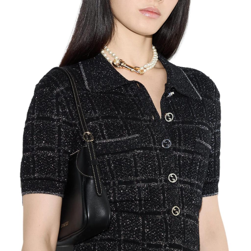 GUCCI FW24 Short Sleeved Dress Women's Black 811549-XKEDI-1138