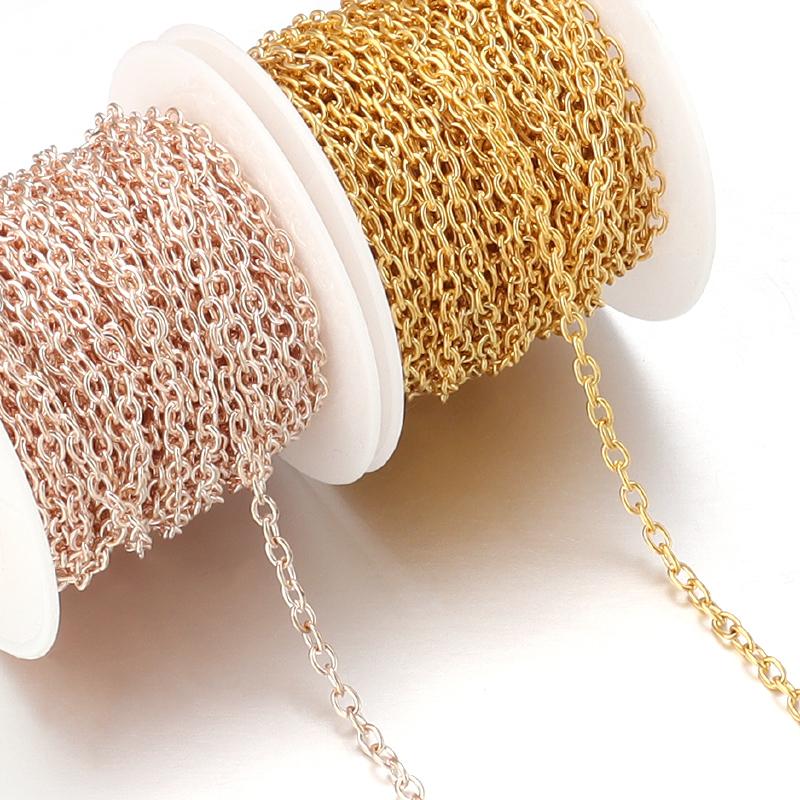 5-10 Yards/Roll High Quality Necklace Chain Bulk Cross Chains For Jewelry Making Findings DIY Necklace Bracelet Chain Materials