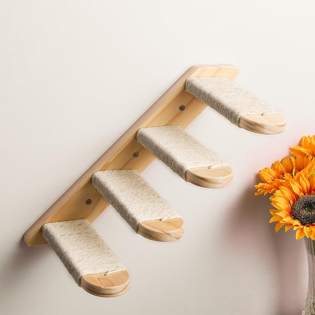 DIY Cat Hammock Wall Mounted Scratching Post Ladder House Space Capsule Toy Climbing Frame Canvas Bed
