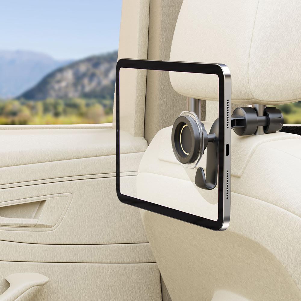 Car Headrest Hidden Hook 360-Degree Rotation Easy To Install Adjustable Hanger Rear Hook Cell Phone Holder Car Interior Organizer