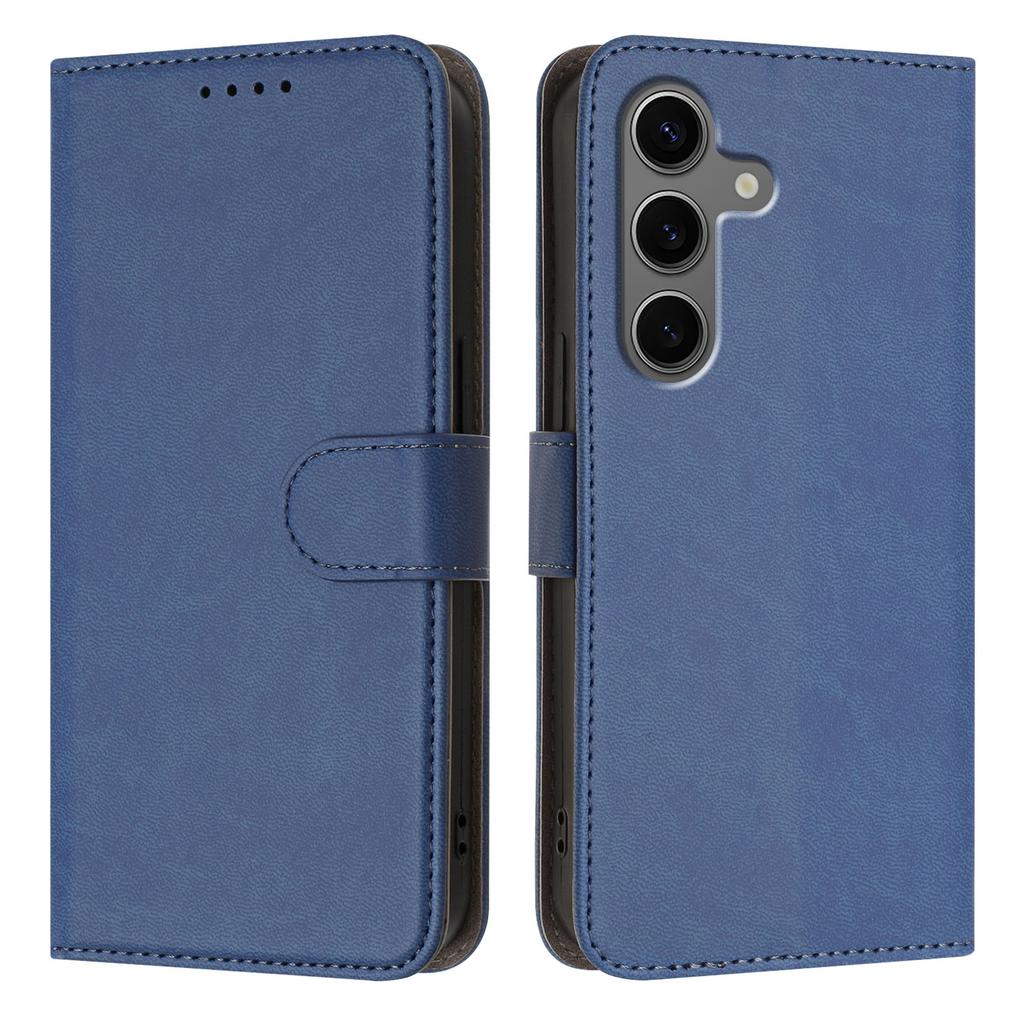 For Samsung Galaxy S25+/Galaxy S24+ Leather Case Solid Color Phone Cover with Wallet