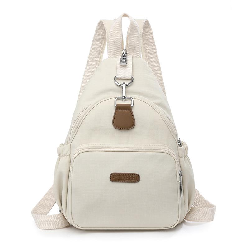 

Многофункциональный рюкзак, женская легкая нейлоновая нагрудная сумка, однотонная сумка через плечо бежевый