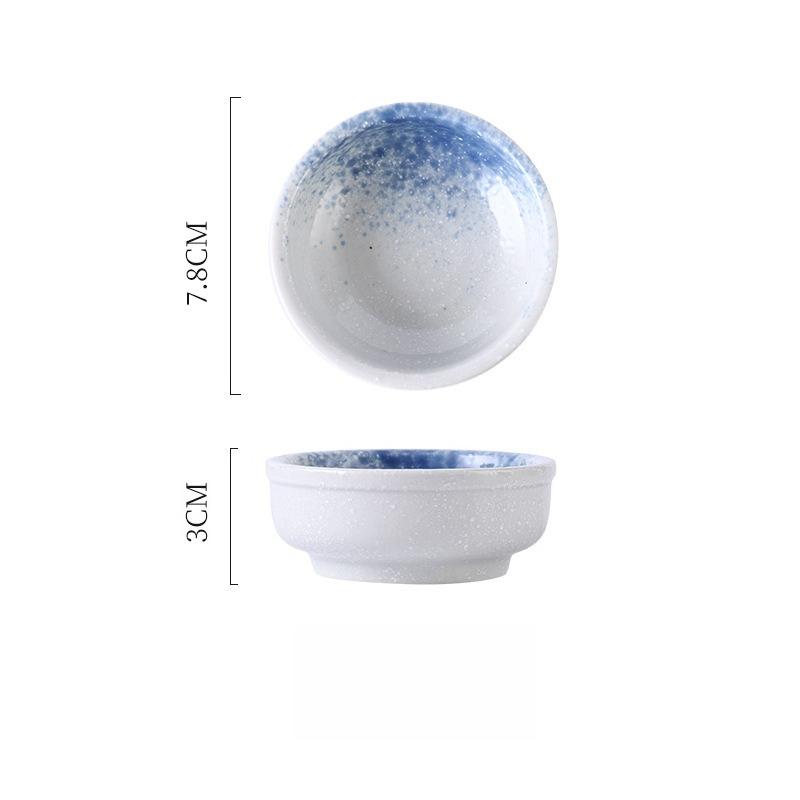 Japanese Style Round Ceramic Dipping Bowl Seasoning Dish for Soy Sauce Vinegar Snack Sushi