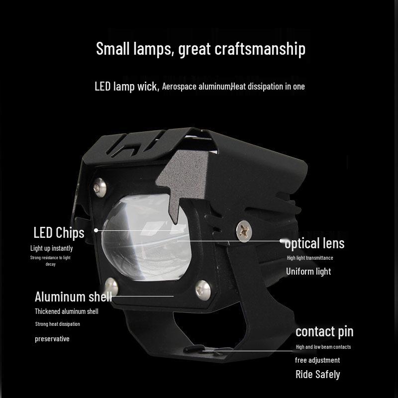 Waterproof Motorcycle LED Spotlight: Super Bright Single Eye Headlight with High/Low Beam in Yellow and White