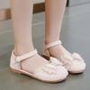 Girls' Half Sandals Summer Korean Version Soft Soled Children's Leather Shoes, Mid Size Children's Crystal Shoes, Baby Princess Shoes