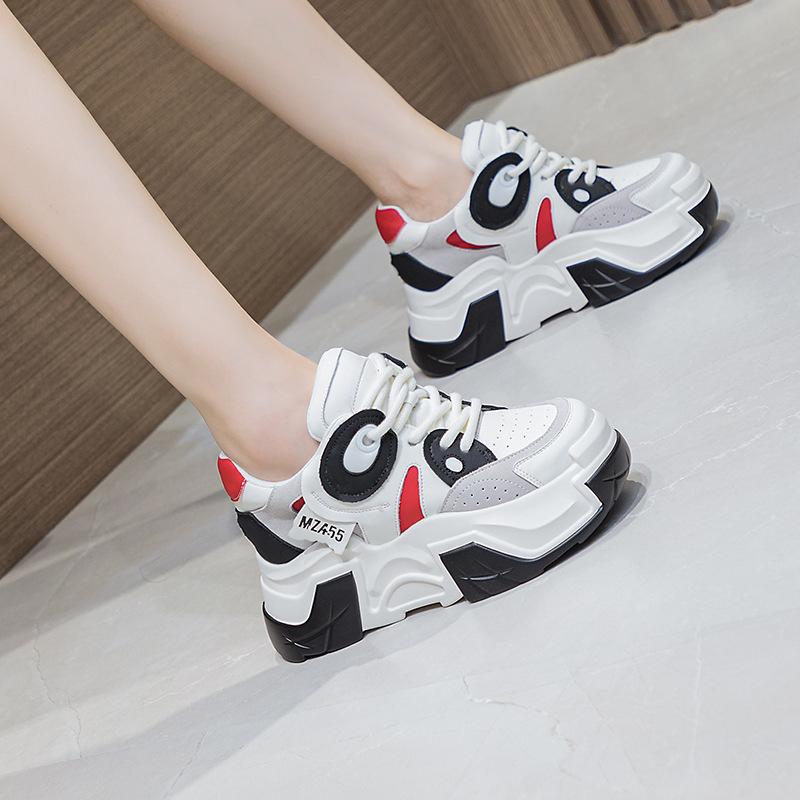 

Platform dad shoes new autumn and winter super fire velvet leather heightening casual sports shoes 35