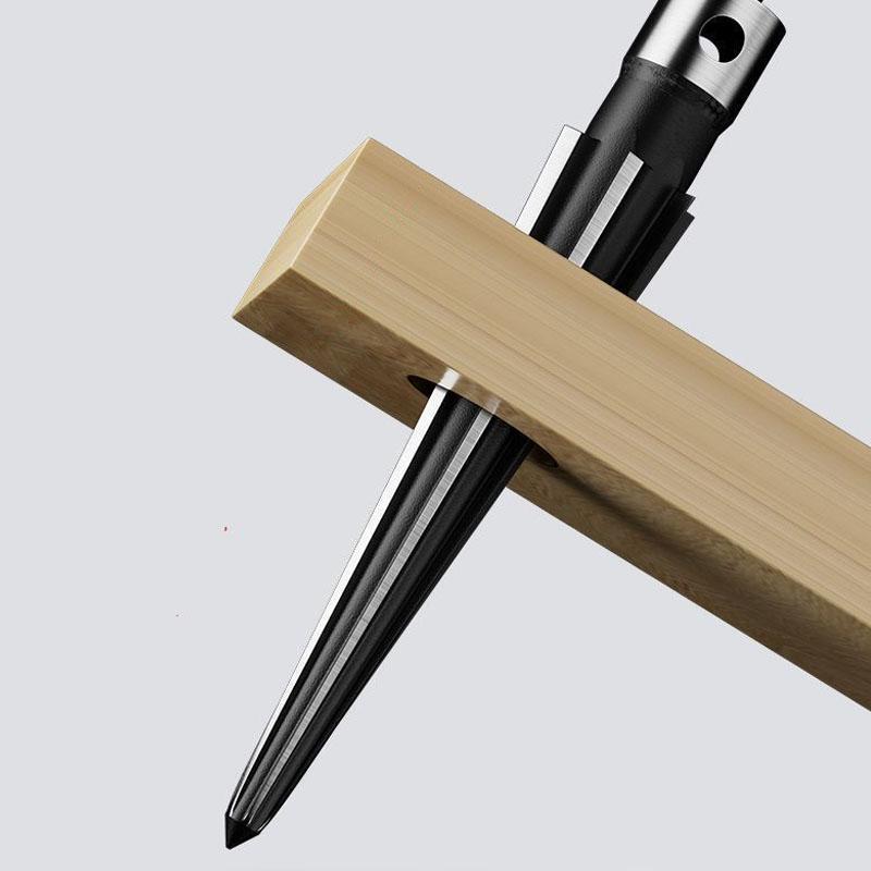 DIY Brostift Hull Håndbrotsj Konisk T-håndtak 6 Fluted Fas Brotsjing Låsesmed Trearbeider Kjerneskjæring Verktøy for Tre Gitar Avgrading