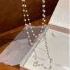 Simulated Pearl Sweater Chain Fashion Collarbone Chain Clavicle Chain Long Pearl Necklace  Beach