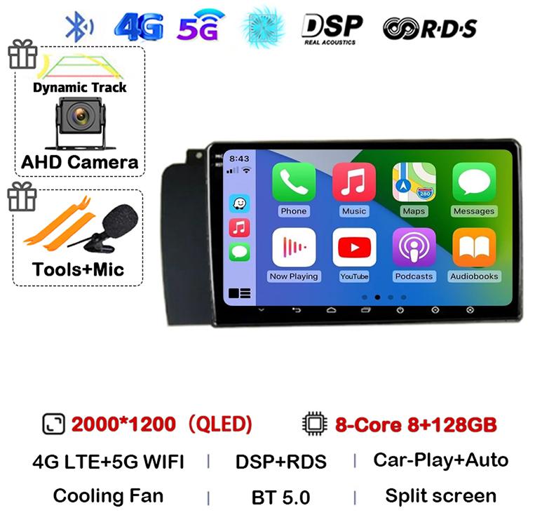 Android 14 Carplay Auto Car Radio For Volvo XC70 V70 S60 2004-2009 GPS Multimedia Video Player Navigation Stereo WIFI+4G Audio