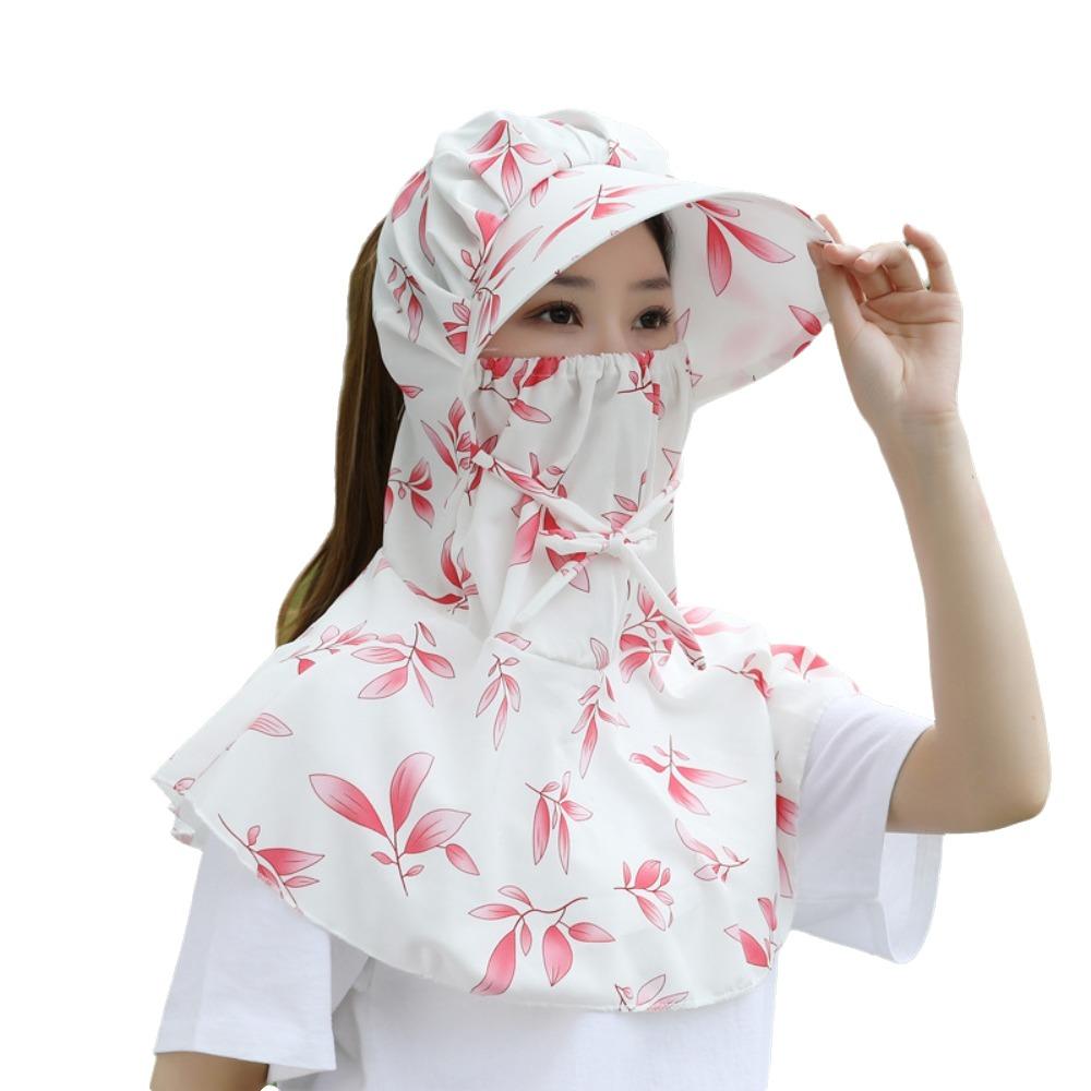 Flower Sun Protection Hat Sunscreen Bucket Hat with Mask Breathable Wide Brim Bucket Cap  Girl