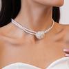 Jewelry Accessories Korean Style Choker Mesh Rose Pearl Clavicle Chain  Girls Party