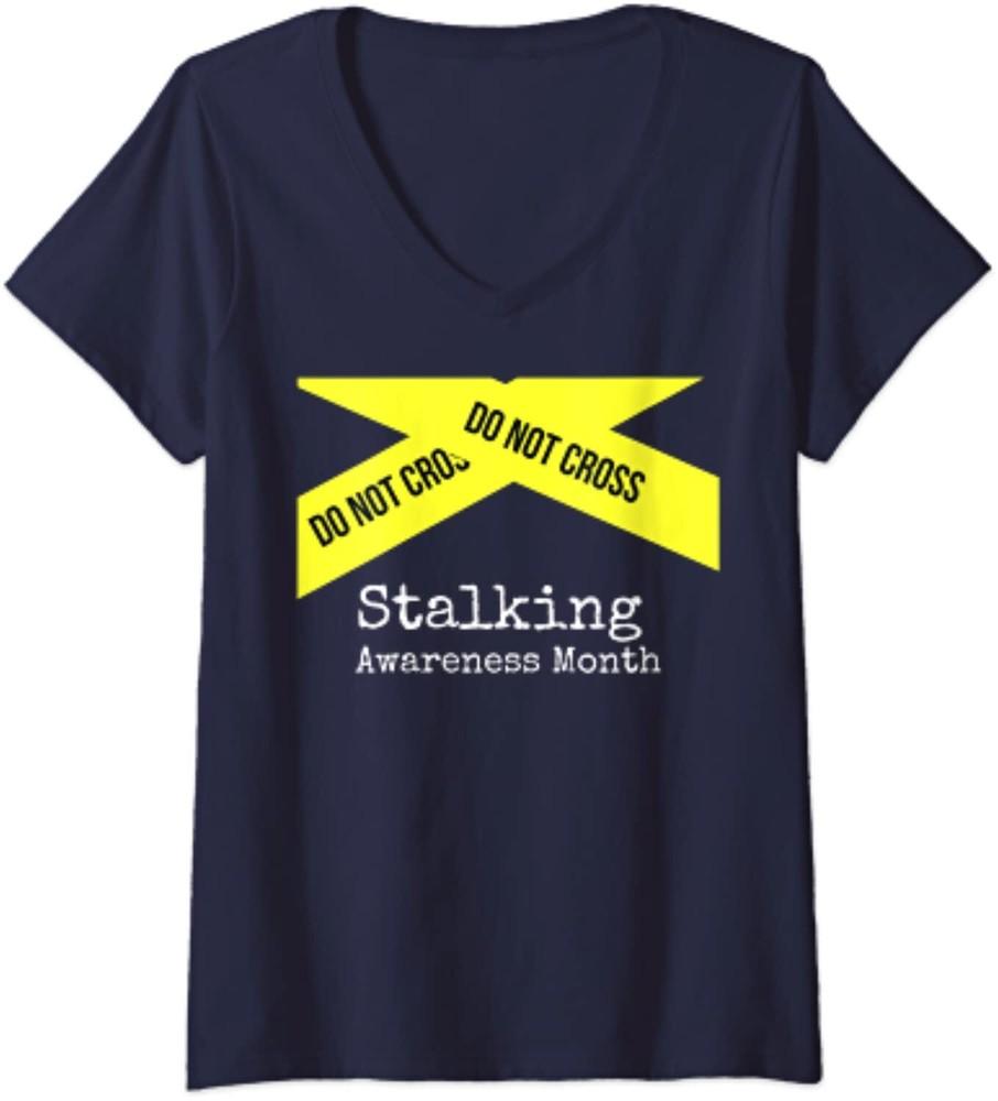 Stalking Awareness Month Do Not Cross Ladies  V-Neck Tshirt Unisex T-Shirt S