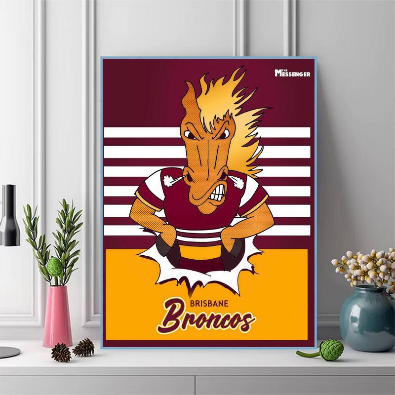 Broncos Nation 100% Round Full Drill 5D DIY Diamond Painting Embroidery Cross Stitch Rhinestone Décor