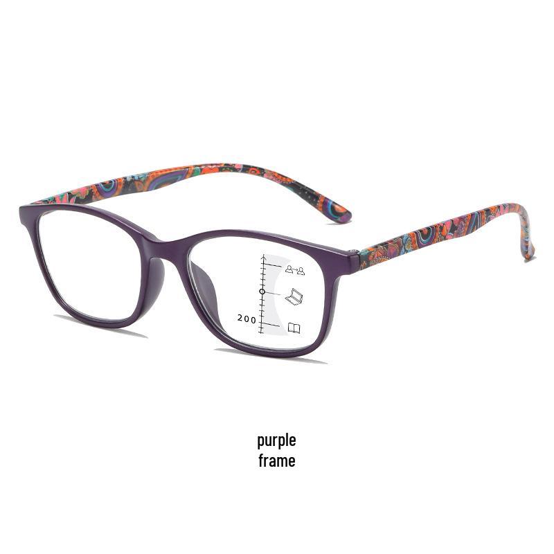 Ultralight Fashion Multifocal Reading Glasses: Dual-Use for Distance & Near, Anti-Blue Light, Stylish for Seniors.