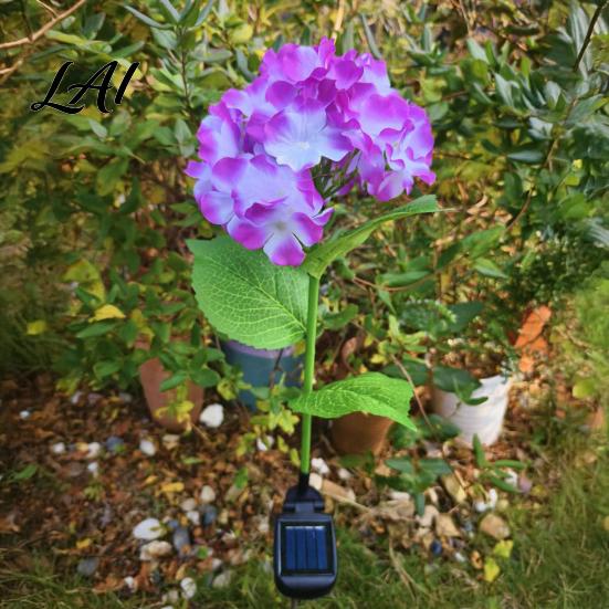 Weather-Resistant Outdoor Lights Fairy Hydrangea Light LED Solar Powered Garden Stake Lights