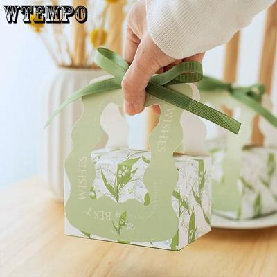 WTEMPO 20PCS Creative Luxury Wedding Hand-held Candy Boxes Chocolate/Cookie/Small Item Packaging Boxes with Ribbon Foldable Festivals Party Gift Boxes