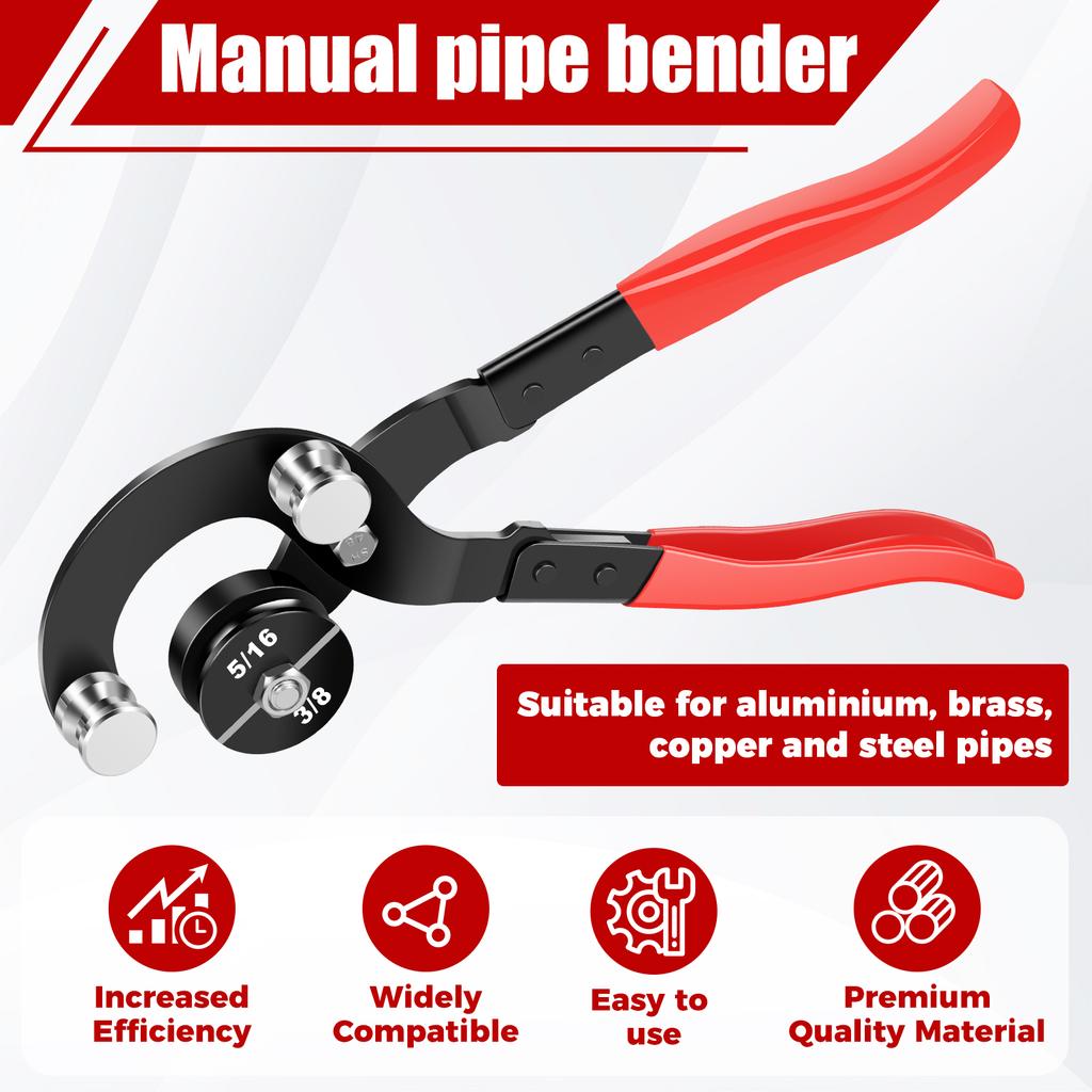 Brake Pipe Bender Tube Bender Pliers 3/16 inch 1/4 inch 5/16 inch 3/8 inch Manual Brake Tool Line Bender Hand Tool