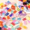 10 Stück 22x11mm Bonbonfarbene Gummy Mini-Bären Anhänger zum Basteln von Süßen Ohrringen, Anhängern, Halsketten, DIY Kreative Schmuckteile
