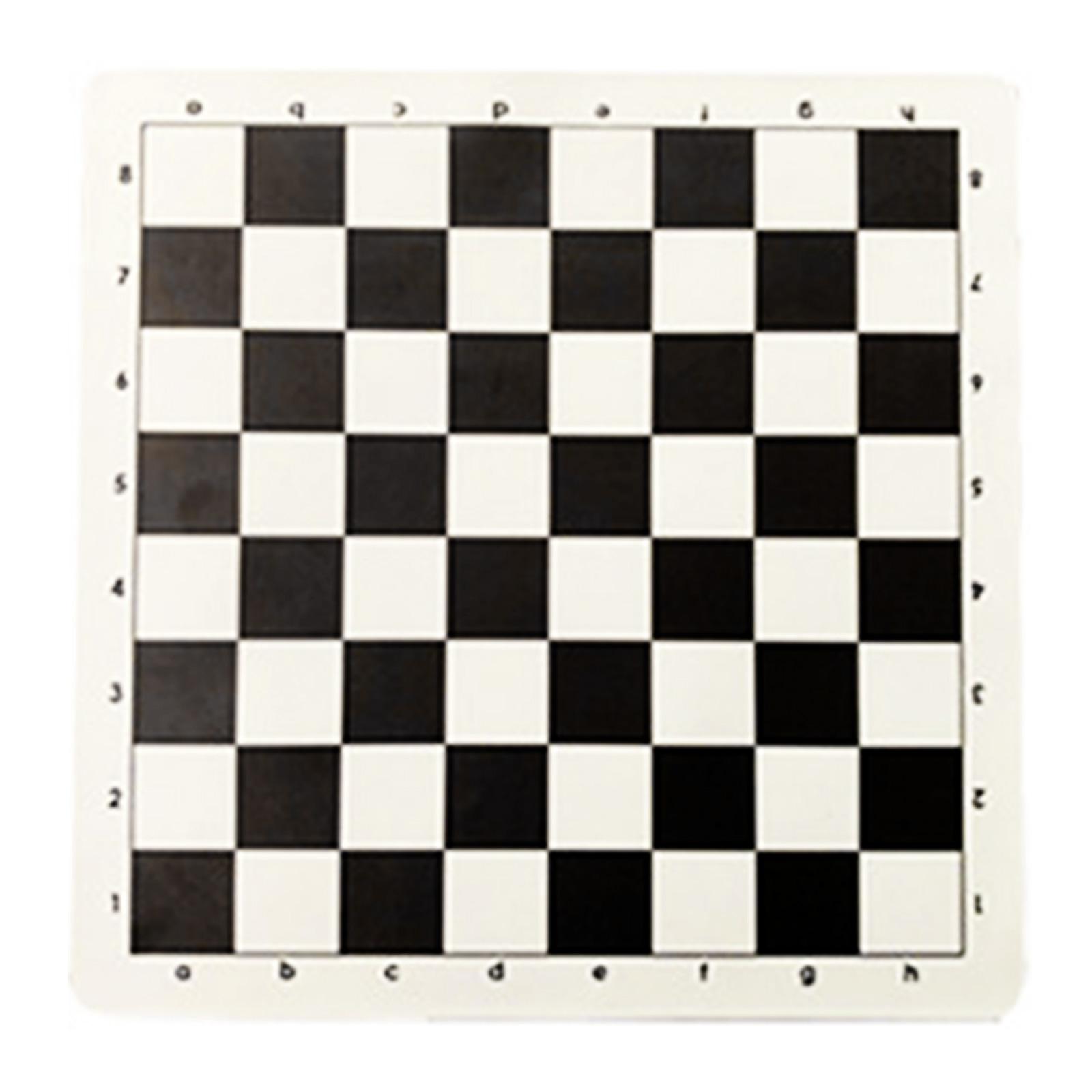 Portable Soft Rollable Chess Board Durable PU Tournament Chess Mat Foldable International Chess Board Easy to Use Black White Small