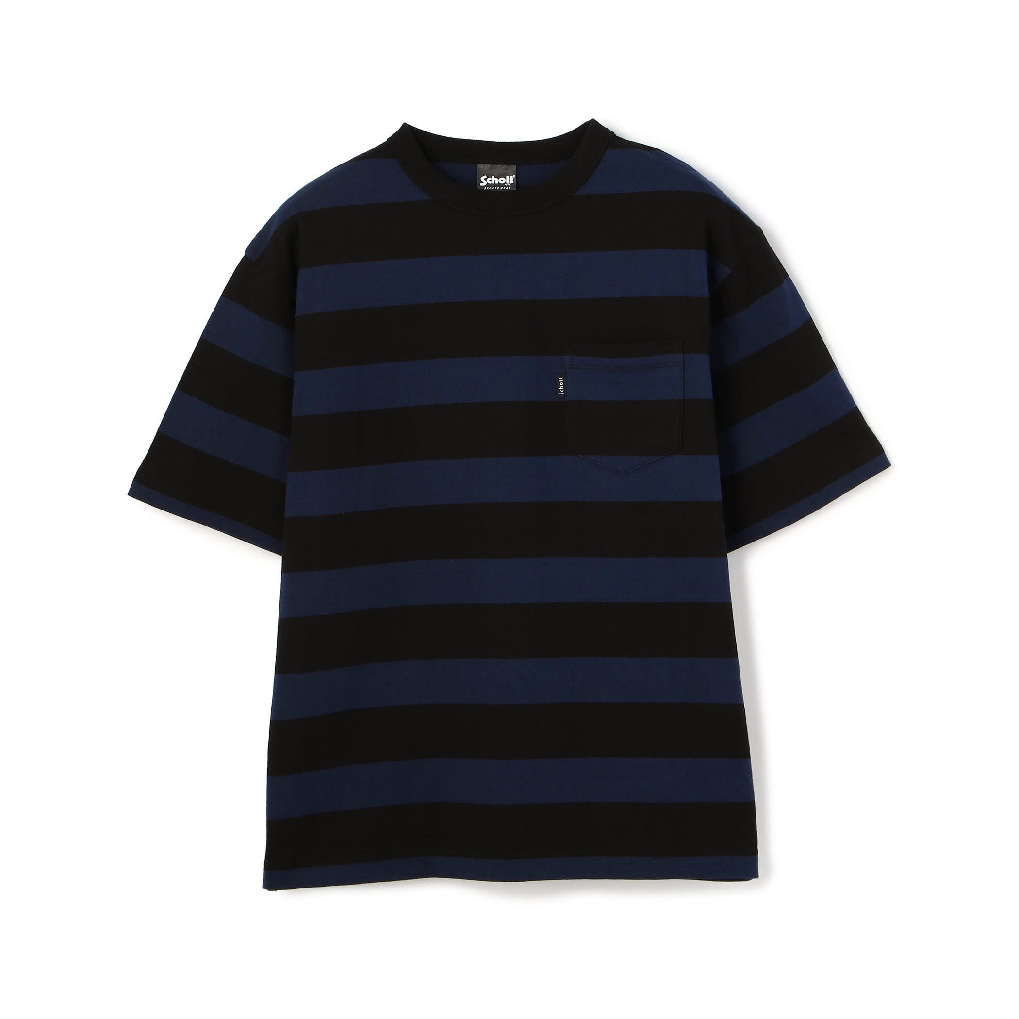 

Schott NYC Wide Border Pocket T-Shirt, Men s Size M, 3123140, Indigo