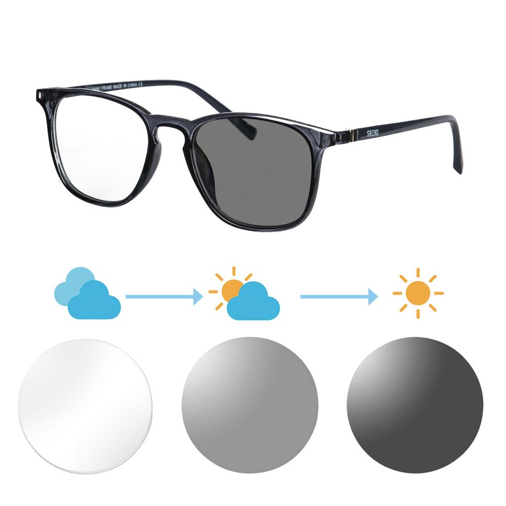 Men Glasses with Diopters Photochromic Progressive Multifocal Glasses Photochromic Near and Far Multifocal Eyeglasses