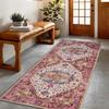 Washable Vintage Area Rugs  Low Pile Carpet, Non-Slip Distressed Rug for Bedroomn Living Room, Dining Room, Non-Slip, Low Pi