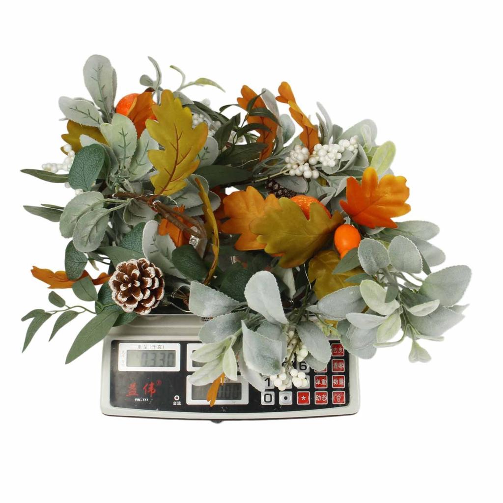 Artificial Pumpkin Maple Leaf Garland 67in Faux Vine Decorative Fall Harvest Fireplace Mantel Cabinet Hanging Ornament for Home