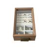 Compact Jewelry Storage Box: Solid Wood Black Walnut Display Stand for Necklaces, Earrings, Studs, Rings, and Bracelets.