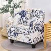 Club Chair Slipcover Stretch Armchair Covers Floral Print Tub Chair Cover Spandex Single Couch Cover with Seat Cushion Slipcover