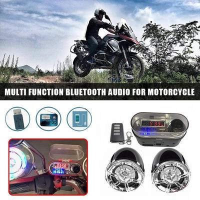 Motorcycle Bluetooth-compatible Speaker Mic TF Radio USB Charger Audio System with HY-007 for Outdoor Personal Motorcycle