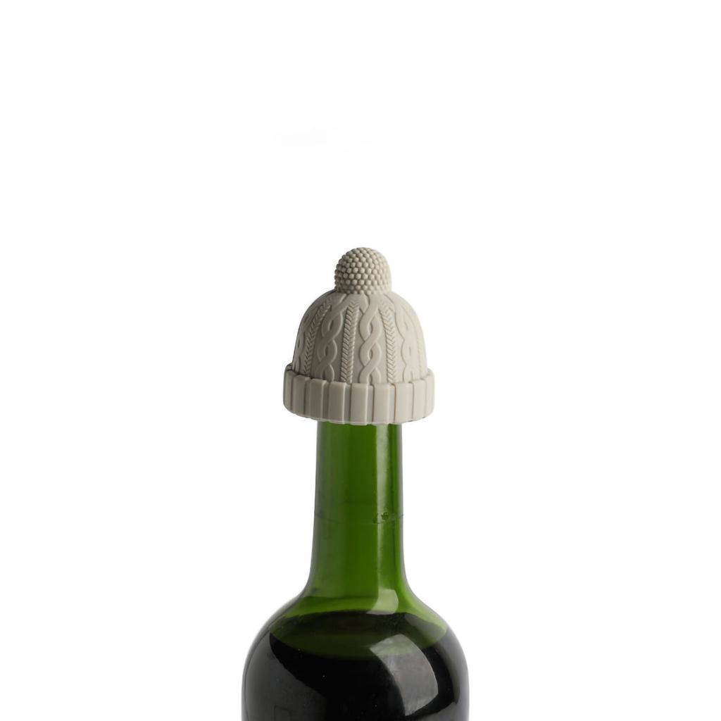 Knit Beanie Shaped Wine Bottle Stopper Silicone Wine Saver Sealer Preserver Reusable for Beer