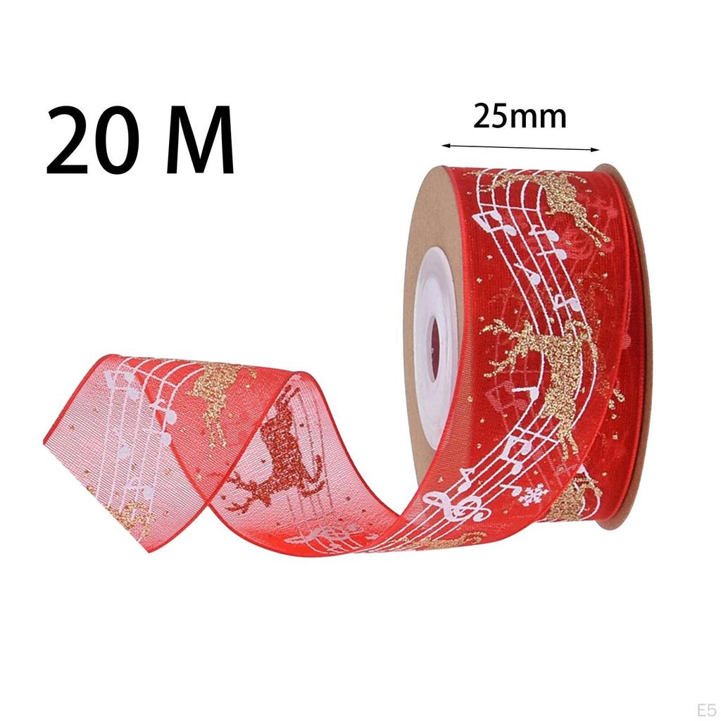 Christmas Ribbon Gift Wrapping Patterned for Packaging