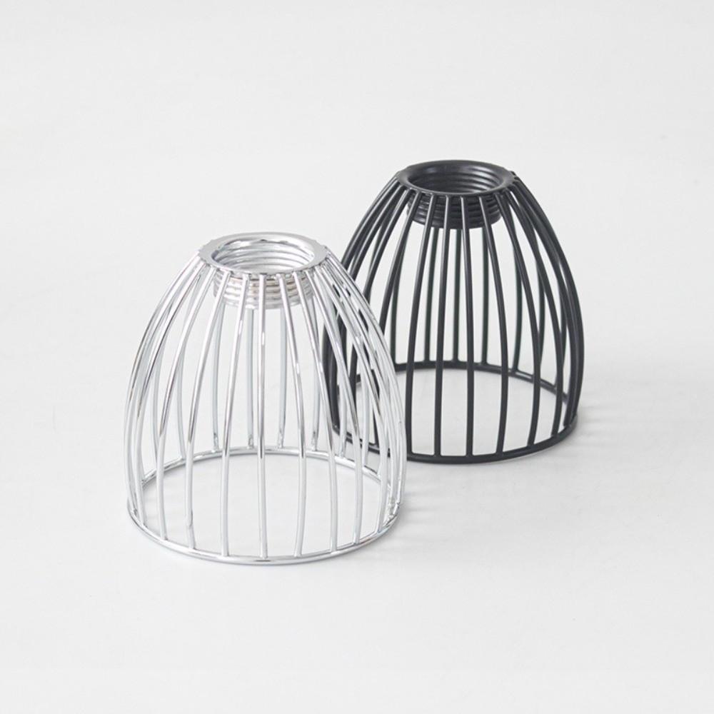 Iron Bird Cage Lampshade Black/Silver Drum Shades Chandelier Light Bulb Cage Cover Home Decor