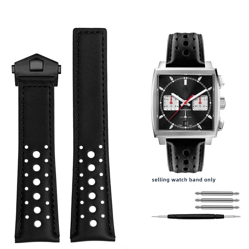 

For TAG Heuer Monaco Watchband CAW211M 211P CAW211R 211T breathable 22mm Genuine Leather band Men s Folding buckle wrist strap 22mm