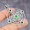 Green Onyx Gemstone Handmade 925 Sterling Silver Jewelry Pendant 2.17" M4b30