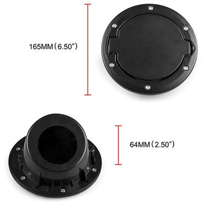 Black Fuel Filler Door Cover Gas Tank Cap 2/4 Door For 07-18 Jeep Wrangler