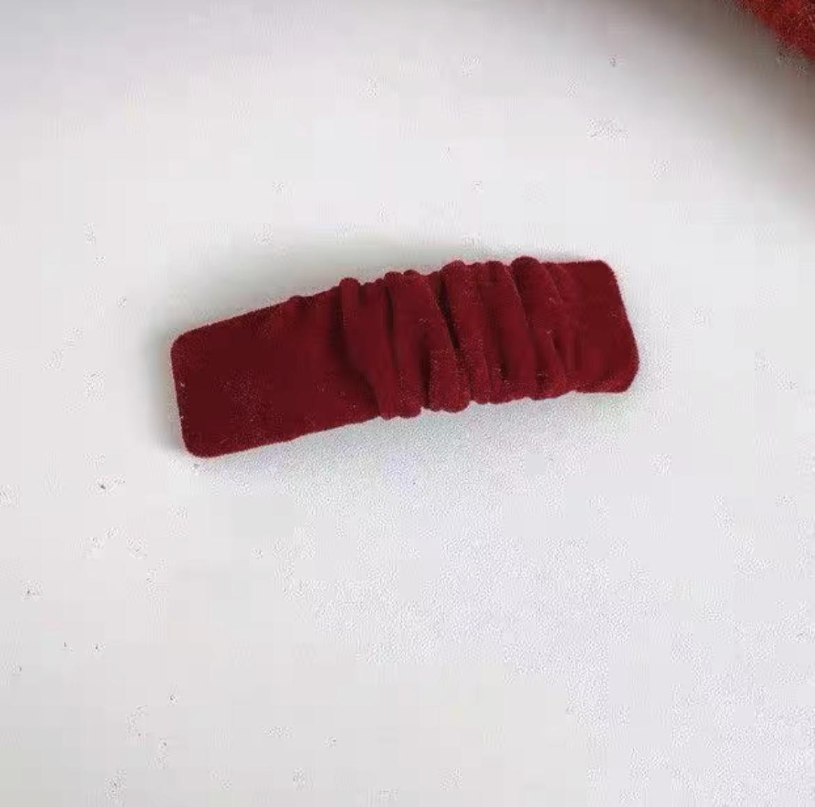 

Новогодний красный ободок-скранчи принцессы, резинка для волос с заколкой-челкой