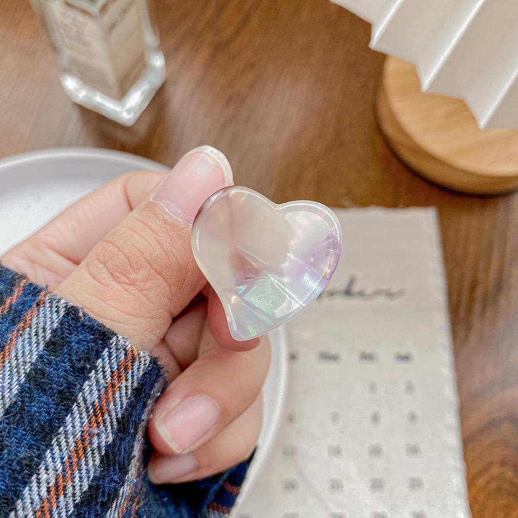 Bofeiya Sweet Heart Acetate Hair Clip - Cute, Small, High-End Side or Top Clip for Braided Hairstyles