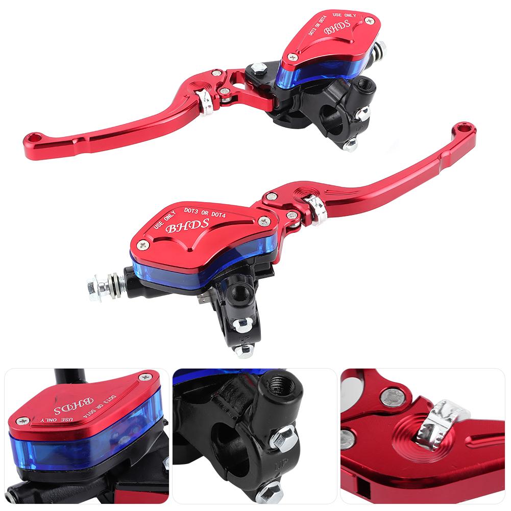 2Pcs 7/8inch Motorcycle Handlebar Master Cylinder Levers Handle Hydraulic Brake Pump Clutch with Master Cylinder Reservoir