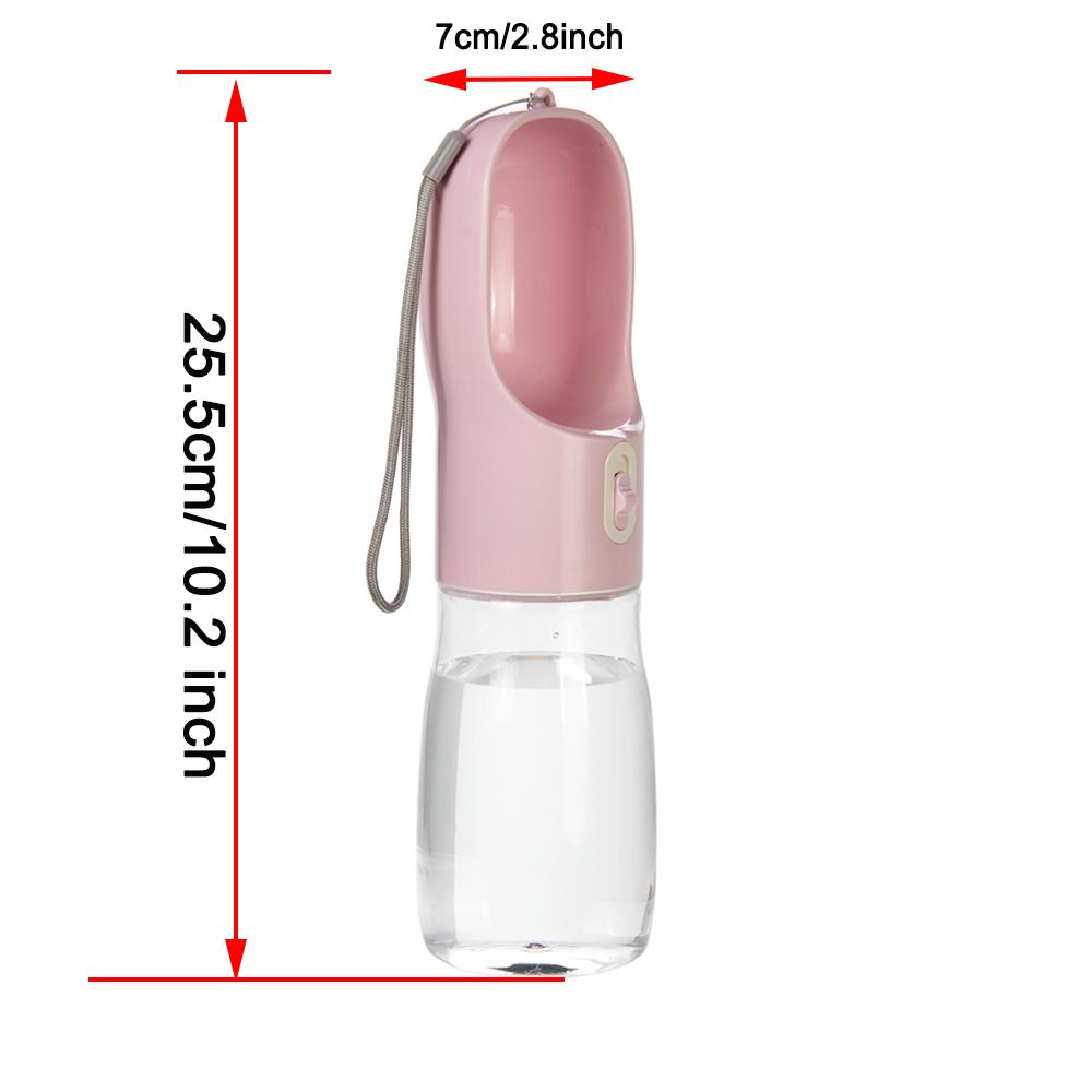 2 In 1 Portable Dog Water Bottle Cup PET Material Traveling Drinking Pet Bowl Outside Feeding Puppy Water Container with Strip